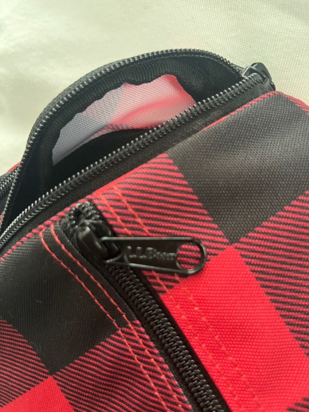 L.L. Bean Red and Black Buffalo Check Hanging Toiletry Kit - Picture 8 of 8